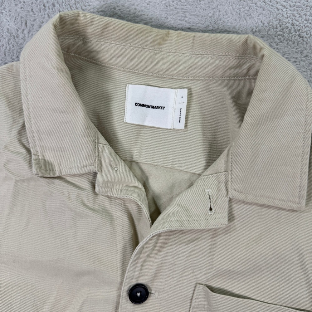 Common Market Men's XL Beige Cotton Button Up Shirt Chore Jacket Workwear Casual - Picture 2 of 10